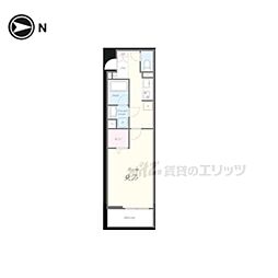 クアトロ・ソレイユ 1階1Kの間取り