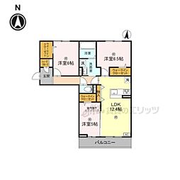 萩I 2階3LDKの間取り