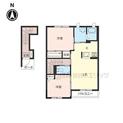 シャーメゾン　秋山Ａ 2階2LDKの間取り
