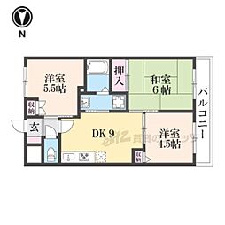 近鉄南大阪線 磐城駅 徒歩8分の賃貸マンション 5階3DKの間取り