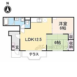 ロジュマンＭＴＯ 1階2LDKの間取り