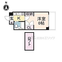 シティパレスやすらぎの道Ｐ3 3階1Kの間取り