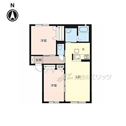 シャーメゾン　ベルデ 1階2LDKの間取り