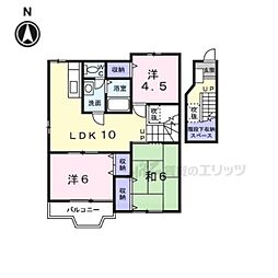 ヴァルト　ブルク 2階3LDKの間取り