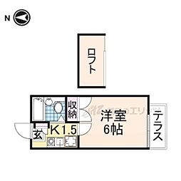 橿原神宮第2マンション 1Kの間取図画像