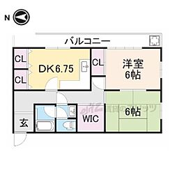 近鉄南大阪線 浮孔駅 徒歩16分の賃貸マンション 3階2DKの間取り