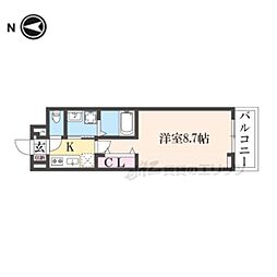 ジュピター 1Kの間取図画像