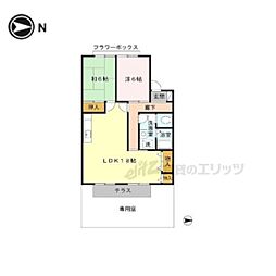 リバーシャトルＡＢＣ 1階2LDKの間取り