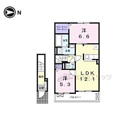 エトワール 2階2LDKの間取り