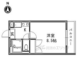 レオパレスゴールドレジデンスヒラタパート2 1Kの間取図画像