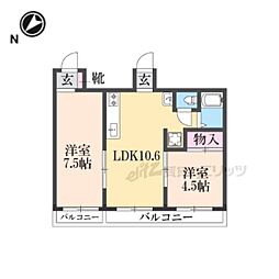 ユーフォニー三郷 2LDKの間取図画像