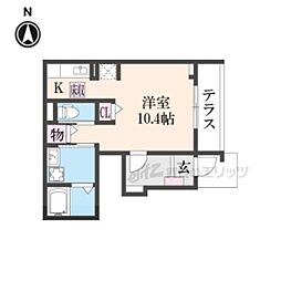 アザレアツインズ ワンルームの間取図画像