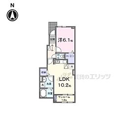 フォンテーヌ 1LDKの間取図画像