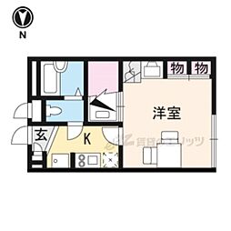 レオパレスクレール 1Kの間取図画像