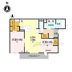 RETORIA瓦口CREST 2LDKの間取図画像