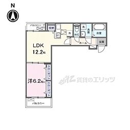 ラヴィエールI 1LDKの間取図画像