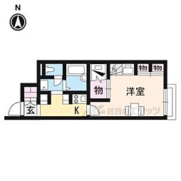 レオパレス喜楽楽2 1Kの間取図画像
