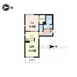 ヴェルジェ2 1LDKの間取図画像