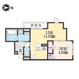 コンフォール畝傍 1LDKの間取図画像