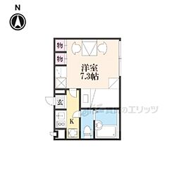 レオパレスノースウエスト橿原 1Kの間取図画像