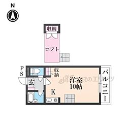 阪本マンション 1Kの間取図画像