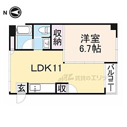 ノースビレッジマンション 1LDKの間取図画像