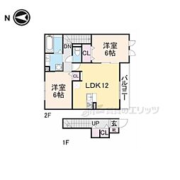 エクセレントヴィラA 2LDKの間取図画像