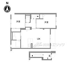 レジーナイリス 2LDKの間取図画像