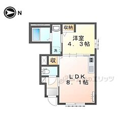 仮)桜井市大福新築アパート 1LDKの間取図画像