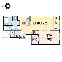 メゾンラシャンスS 1LDKの間取図画像