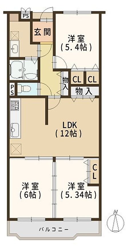 3LDK 間取り
