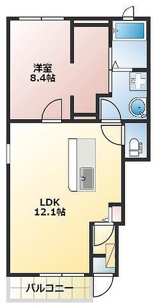 ベルメゾン壱番館 ｜大阪府羽曳野市碓井1丁目(賃貸アパート1LDK・1階・47.08㎡)の写真 その2