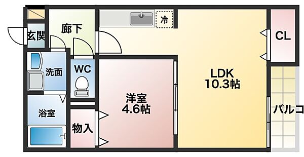 ALEGLIA藤井寺 ｜大阪府藤井寺市小山1丁目(賃貸アパート1LDK・2階・38.08㎡)の写真 その2