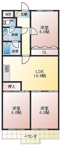 田中ハイツ ｜大阪府藤井寺市津堂1丁目(賃貸アパート3LDK・1階・61.00㎡)の写真 その2