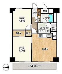 藤和梅島コープ 2LDKの間取図画像