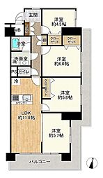グリーンパーク金町 4LDKの間取図画像