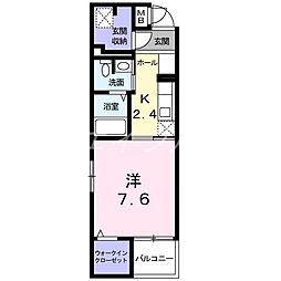ウインド　フィル 4階1Kの間取り