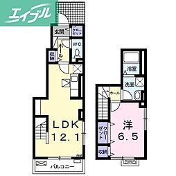 カローレ 1LDKの間取図画像