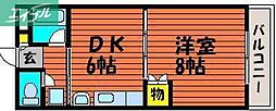 サンシャイン・平田 1DKの間取図画像