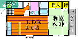ハピネス21 1LDKの間取図画像