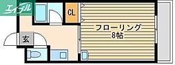 エルフィーネ撫川 1Kの間取図画像
