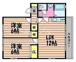 ハートフルユーナII  ｜ 岡山県倉敷市帯高（賃貸アパート2LDK・2階・57.29㎡） その2