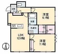 レガーロII  ｜ 岡山県都窪郡早島町早島（賃貸マンション2LDK・1階・60.10㎡） その2