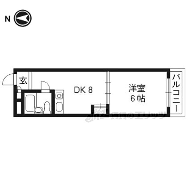 大阪府枚方市三栗2丁目(賃貸マンション1DK・4階・29.00㎡)の写真 その2