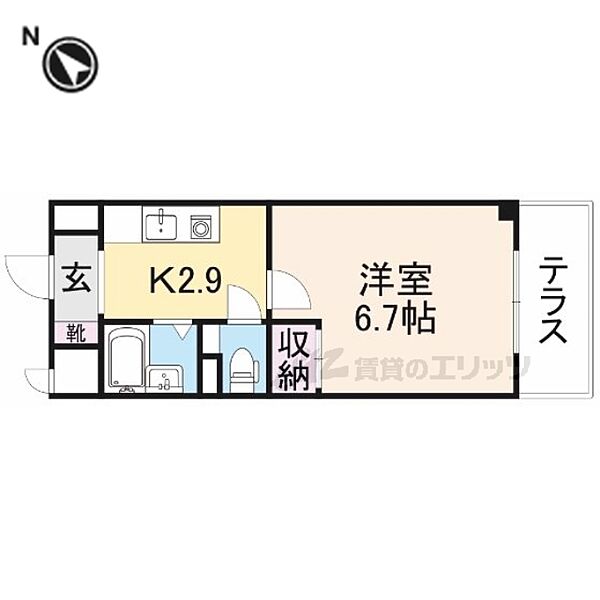 グレイスフローラ富雄 105｜奈良県奈良市北3丁目(賃貸マンション1K・1階・22.50㎡)の写真 その2