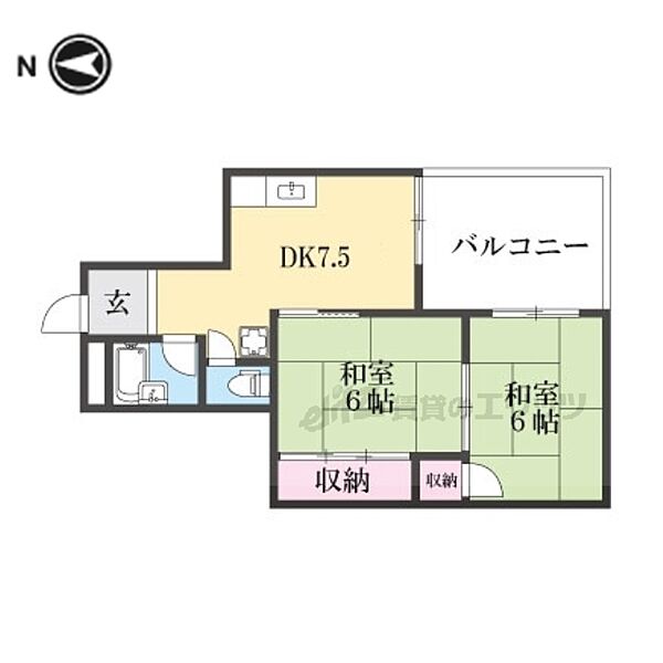 中井マンション 203｜奈良県生駒市壱分町(賃貸マンション2DK・2階・42.50㎡)の写真 その2