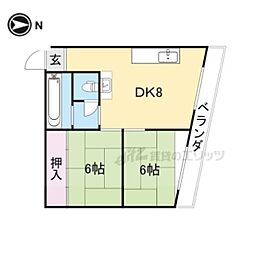 大森マンション 2DKの間取図画像