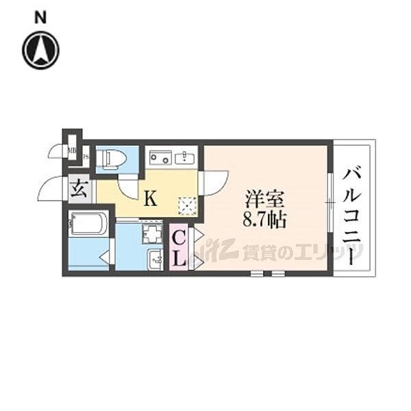 大阪府枚方市長尾元町2丁目(賃貸アパート1K・2階・28.12㎡)の写真 その2