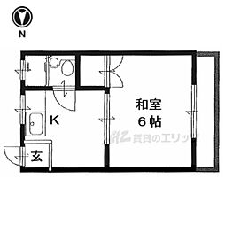 多田ハイツ 1Kの間取図画像