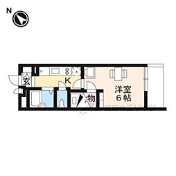 レオパレスハウス香里ケ丘 1Kの間取図画像